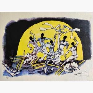 Dancing Ladies- A Famous Painting by M.F. Husain