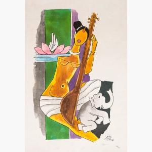 Gaja Saraswati By Mf Husain