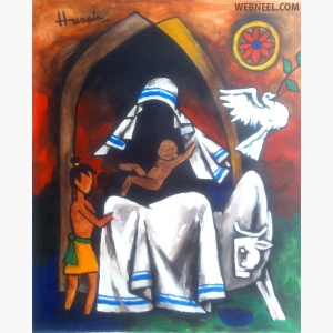Mother Teresa II By Mf Husain