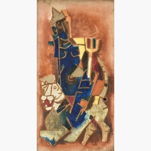 Blue Figure Mf Husain