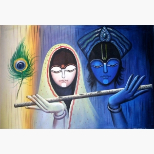 Radha Krishna By Mf Hussain