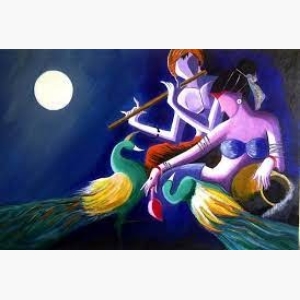 Radha Krishna By Mf Hussain