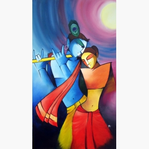 Radha Krishna By Mf Hussain