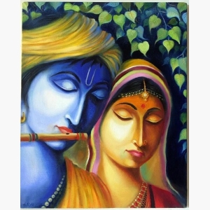 Radha Krishna Painting 1 By Mf Hussain