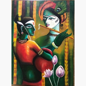 Radha Krishna Painting By Mf Hussain
