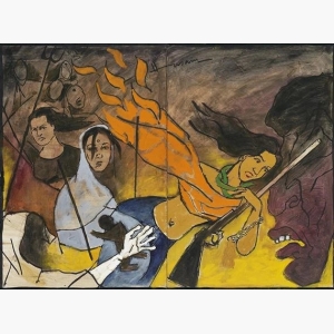 Mf Hussain Painting Of Madhuri Dixit