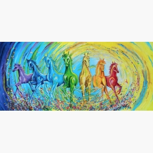 7 Horses Painting In Bedroom