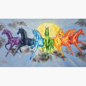 7 Horses Painting In Bedroom
