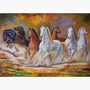 7 Horses Painting In Bedroom