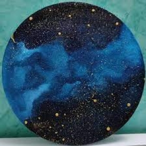 Acrylic Round Canvas Painting