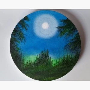 Painting On Round Canvas