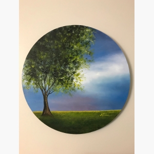 Acrylic Round Canvas Painting