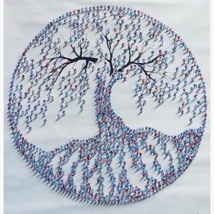 Acrylic Round Canvas Painting