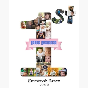 First birthday collage