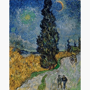 Road With Cypress And Star