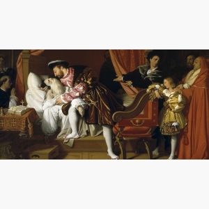 Francois I recoit les derniers soupirs de Leonard de Vinci by Ingres