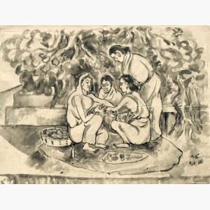 Nandalal Bose Bangle Seller Painting