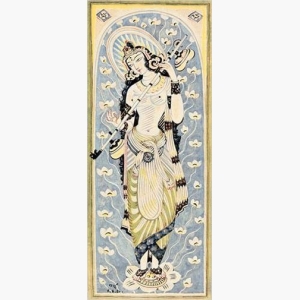 India Vintage Painting Print SARASWATI Nandalal Bose