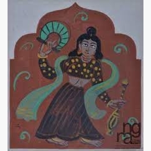 A female attendant by Nandalal Bose (1937)