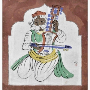 Sarangiwala by Nandalal Bose (1937)