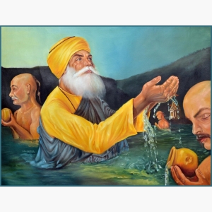 Guru Nanak dev Ji painting on canvas