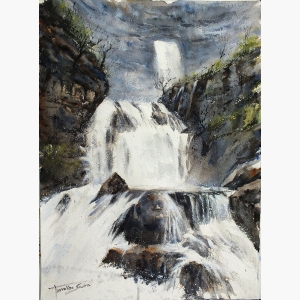 Waterfall Acrylic Painting