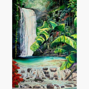 Rainforest Falls Trinidad Painting