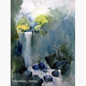 Waterfalls Watercolor on paper