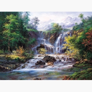 Waterfall Watercolor Painting