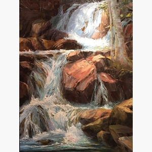 Waterfall Acrylic Painting
