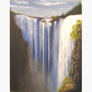 Waterfall Watercolor Painting