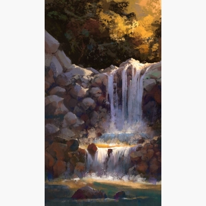 Waterfall sketch inspired