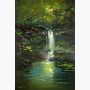 Secret Forest Waterfall Landscape