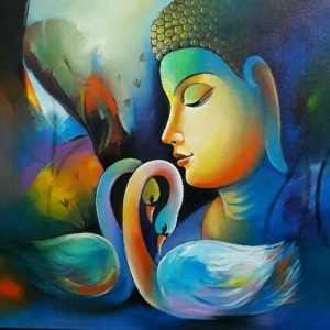 Buddha 5 Handpainted Art Painting