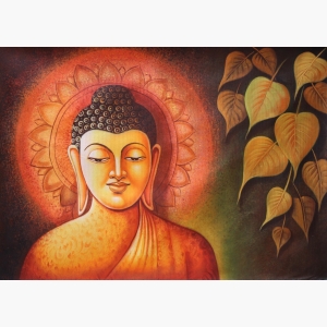 Lord Buddha with Leaves