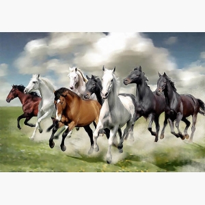 8 Horses Running Painting