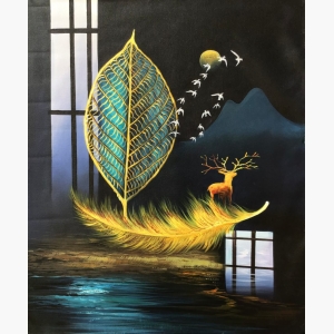 Leaf Pattern Oil Handmade painting