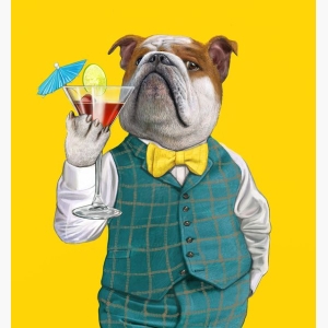 Dog abstract art painting