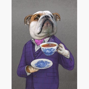 Dog abstract art painting