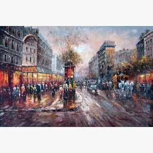 Art oil painting Paris Street