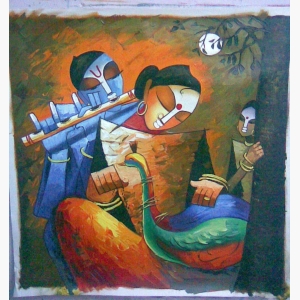 Female creature abstract painting