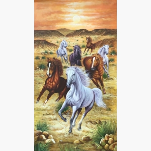 7  horses handmade artist  painting