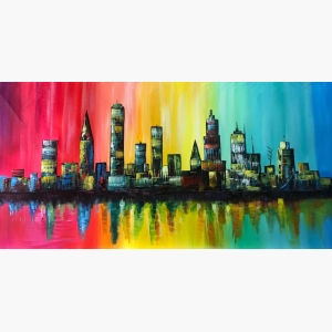 Abstract city art paintings