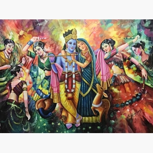 Radha krishan Oil Handmade painting