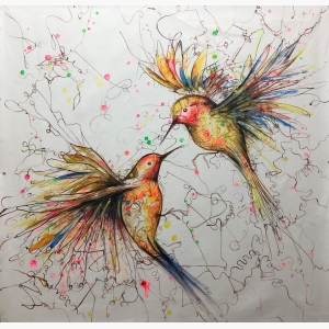 abstract  handmade bird   Wall art paintings