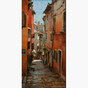 Art oil painting Street