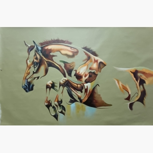 horses abstract artist  painting