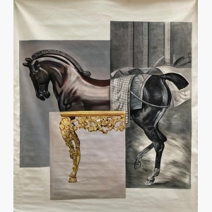 horse abstract artist  painting