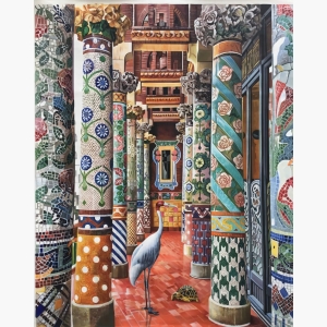 Flower On Pillars Painting