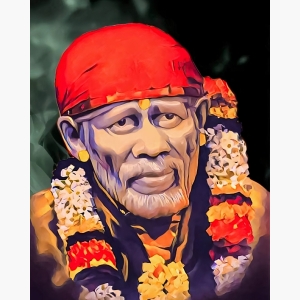 sai baba wall painting